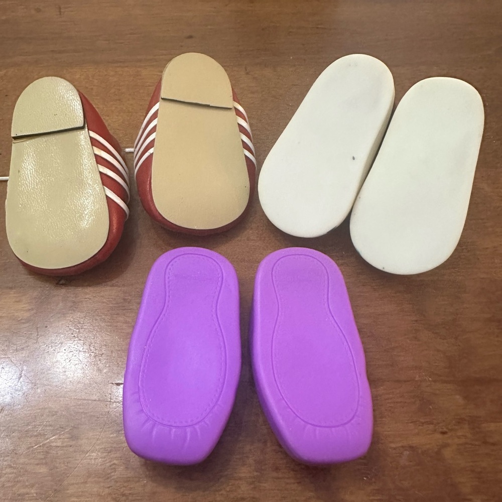 doll blue high-top sneaker with white laces, red tennis shoes& purple slip ons - Picture 6 of 6